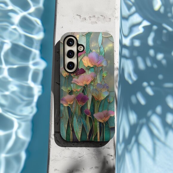 Floral Stained Glass Luxe IPhone 16,15,14,13 (Pro Max,Pro,Plus) Phone Case - Picture 8 of 13